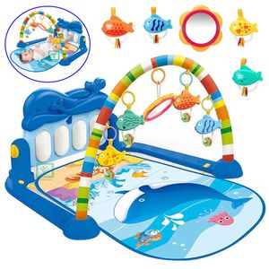 Gimnasio de Bebe HE0631 con Piano Musical Delfín Azul