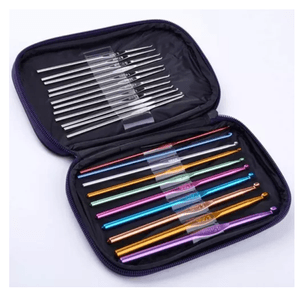 Set de Crochet Ganchillo Agujas de Tejer Aluminio Hilado