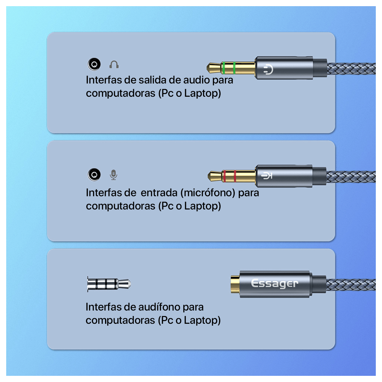 Adaptador de 2 Jack 3.5mm a 1 Jack 3.5mm para Micrófono - Grupo Orange