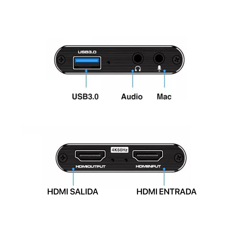 CAPTURADORA VIDEO/AUDIO POR HDMI 4K USB 3.0