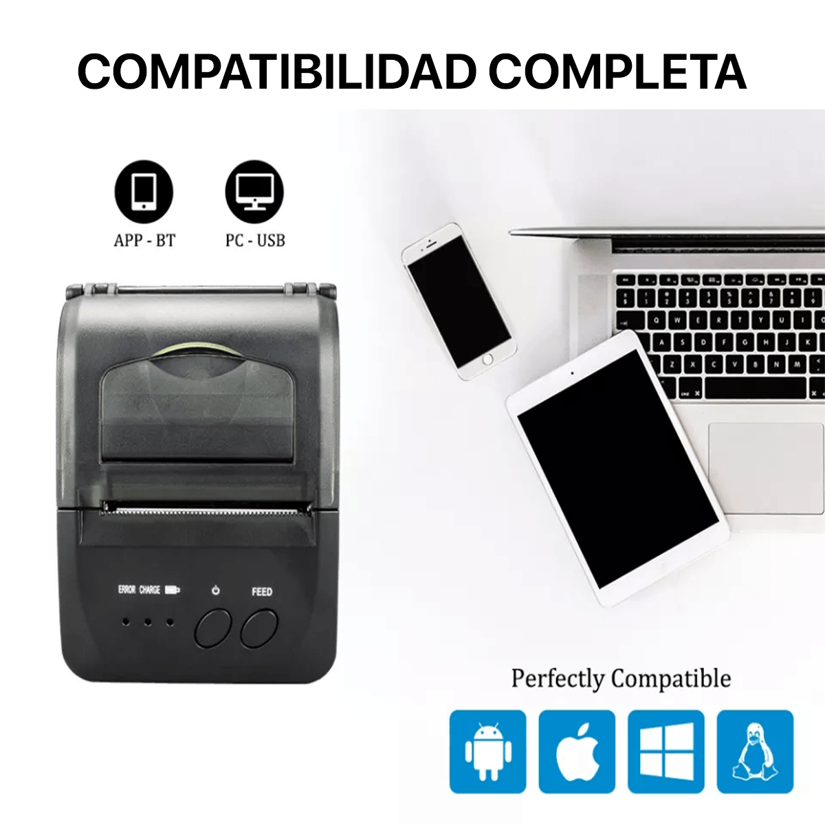 Impresora Bluetooth 58mm Ideal Para Sistema De Recarga