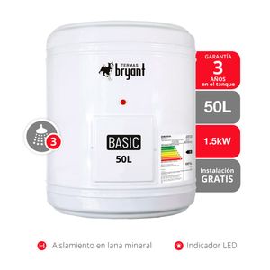 Terma Eléctrica Bryant Basic Zafiro 50L 1.5kw Blanco