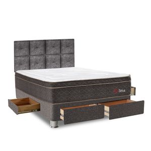 Dormitorio Sirius Con 4 Cajones 2 Plazas + Cabecera Kimiko