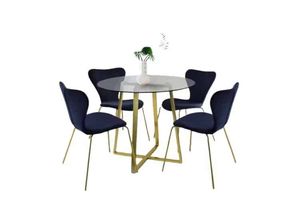 Comedor 4 Sillas Lara Azul Noche Hys
