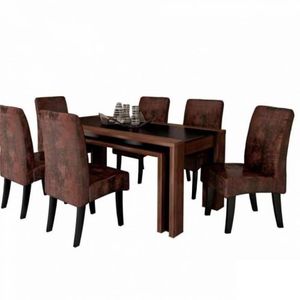 Comedor 6 Sillas Fedoria Nogal Hys