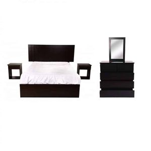 Dormitorio Queen Orquidea 2 Veladores Colchon Medallon Comoda Hys