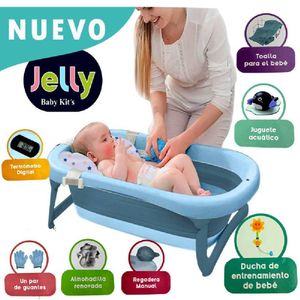 Tina Bañera Plegable JELLY Con Termómetro BLUE