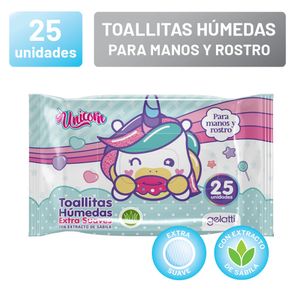 Toallitas Húmedas GELATTI Unicorn Bolsa 25un