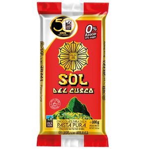 Chocolate para Taza SOL DE CUSCO Pasta Pura Tableta 100g
