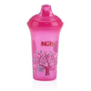 Vaso para Bebé Nuby 9Oz. Impreso Non Spill Rosado