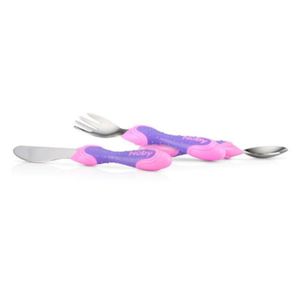 Cubiertos para Bebé Nuby Acero Inoxidable Lila