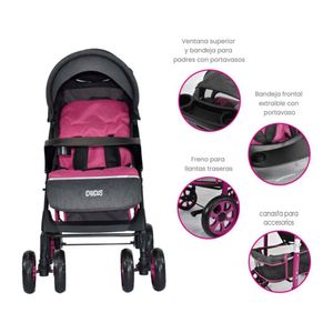 Coche Multiposiciones Para Bebe Baby Circus Rosado