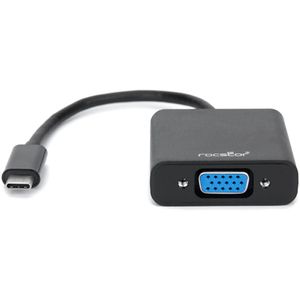 Adaptador Rocstor Usb Type C Macho a Vga Hembra 6 Negro