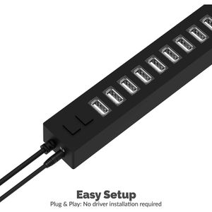 Hub Usb 2.0 Sabrent de 13 Puertos con Adaptador de Corriente