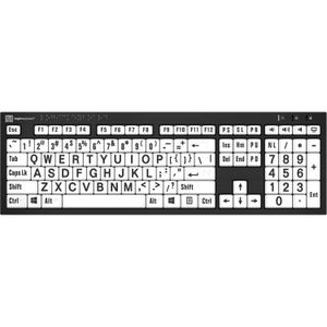 Teclado Logickeyboard Nero Braille And Large Print Windows Blanco Inglés