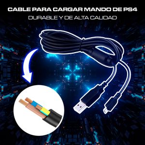 Cable Para Cargar Mando Ps4 De 1.8 Metros Carga Rápida