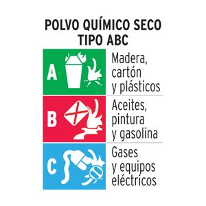 Extintor Portátil Desechable 450 g Polvo Tipo ABC Truper 101174