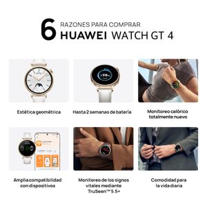 Smartwatch HUAWEI WATCH GT 4 41mm con Correa de Cuero Blanco