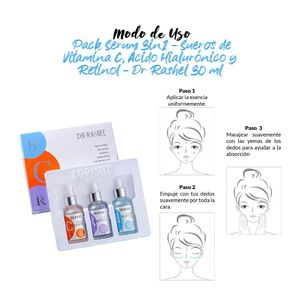 Kit 3en1 Serum Vitamina C Hialuroni con Retinol Agua Micelar 4 en1