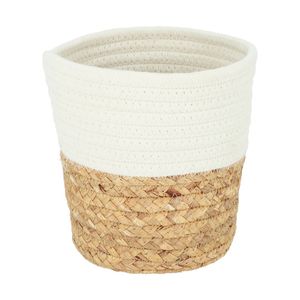 Canasto Porta Rollo de Papel Algodón y Fibra Natural Ø17,5 x 17 cm