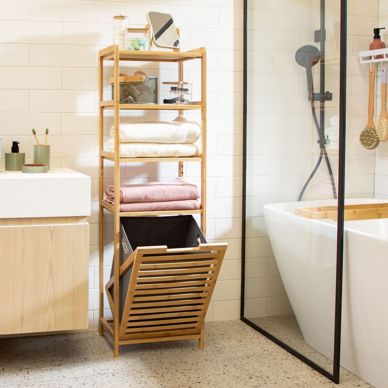 Carabela Tienda - El mueble de baño Bambu se destaca por su diseño  contemporáneo con estilo propio, acabado Laca Blanco Brillo, en dimensiones  de 60 cm, consta de 2 gavetas y organizador