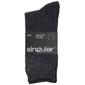 Medias Gris Oscuro Algodón Pack 2un SINGULAR Hombre