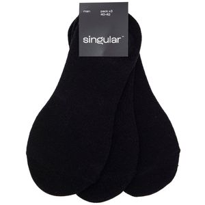 Medias Deportivas Invisible Negro Algodón Pack 3un SINGULAR Hombre