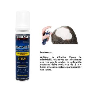 2 Minoxidil Espuma Kirkland - Shampoo Romero Crecepelo 320 ml