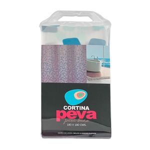Cortina de Baño con Aros Pitukasa 180x180cm Peva Pica Pica Celeste