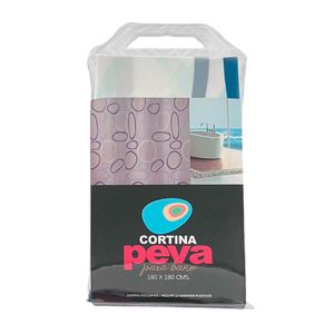 Cortina de Baño con Aros Pitukasa 180x180cm Peva Circulos Oval