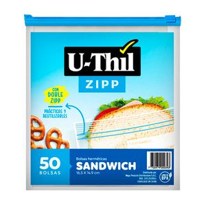 Bolsa Zipp Chica 50 unidades 16.5x14.9cm Uthil