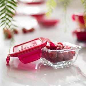 Taper Vidrio Cuadrado Hermetico 150ml Orange