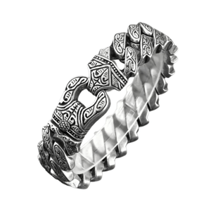 Pulsera Brazalete Labrado Estilo Nórdico Para Hombre