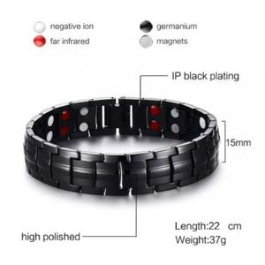 Pulsera Magnética Negra de Doble Banda Para Hombre