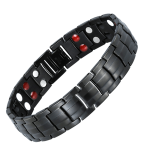 Pulsera Magnética Negra de Doble Banda Para Hombre