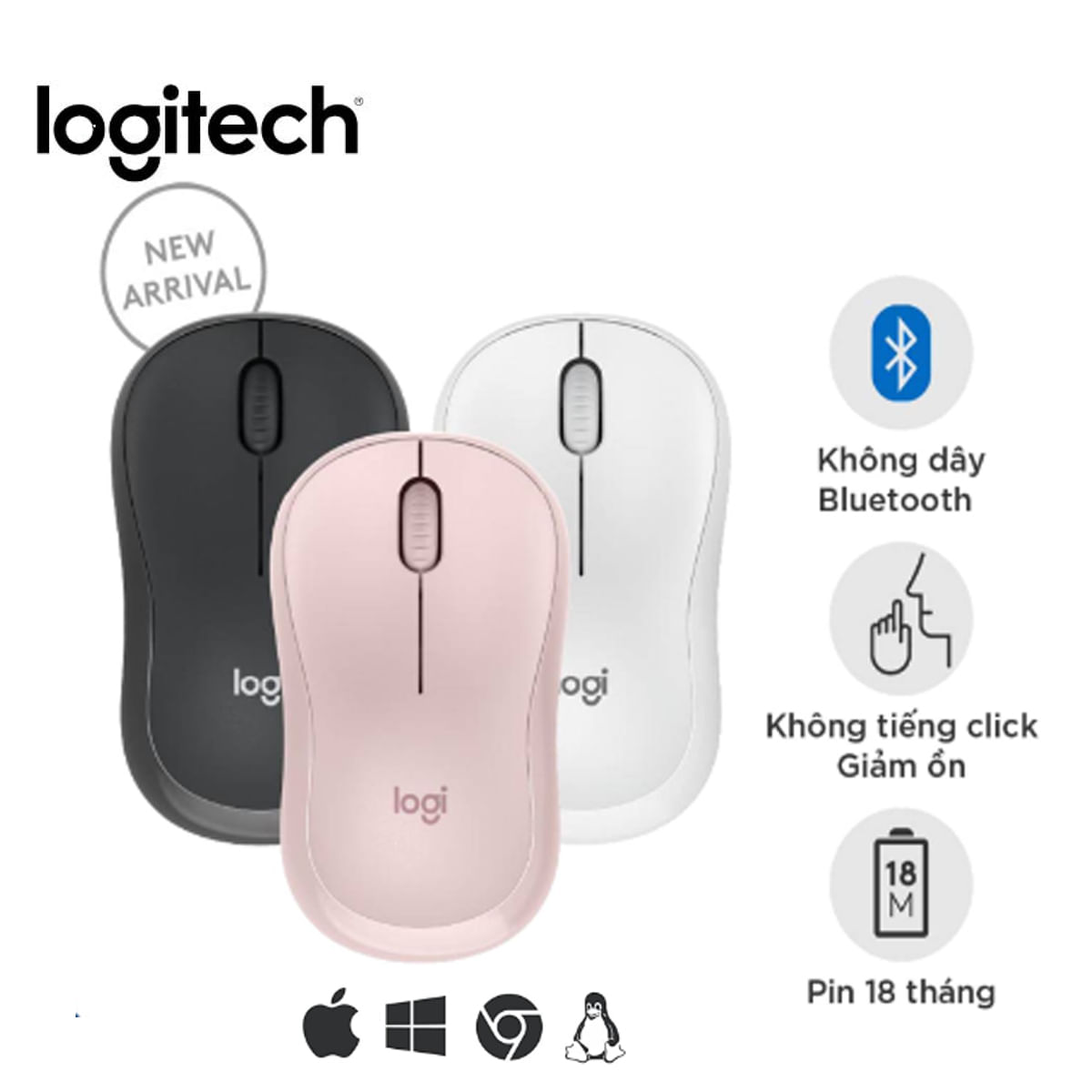 Ratón Bluetooth silencioso M240 con forma cómoda