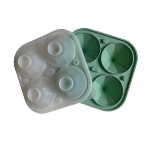 Cubeta de Silicona de Hielos Diamantes 4 Cavidades KiOXX Verde Claro