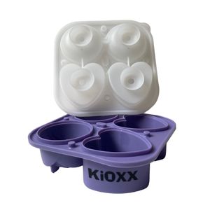 Cubeta de Silicona de Hielos 2 Rosas + 2 Corazones 4 Cavidades KiOXX Verde Claro