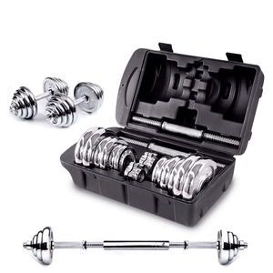 Set De Pesas 30kg Mancuernas Adaptador Barra