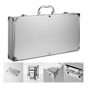 Set Parrillero Premium x 18 Piezas en Acero Inoxidable con Caja de Alumino