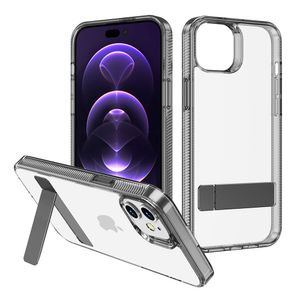 Case para iPhone 11 con soporte negro, a prueba de golpes, transparente