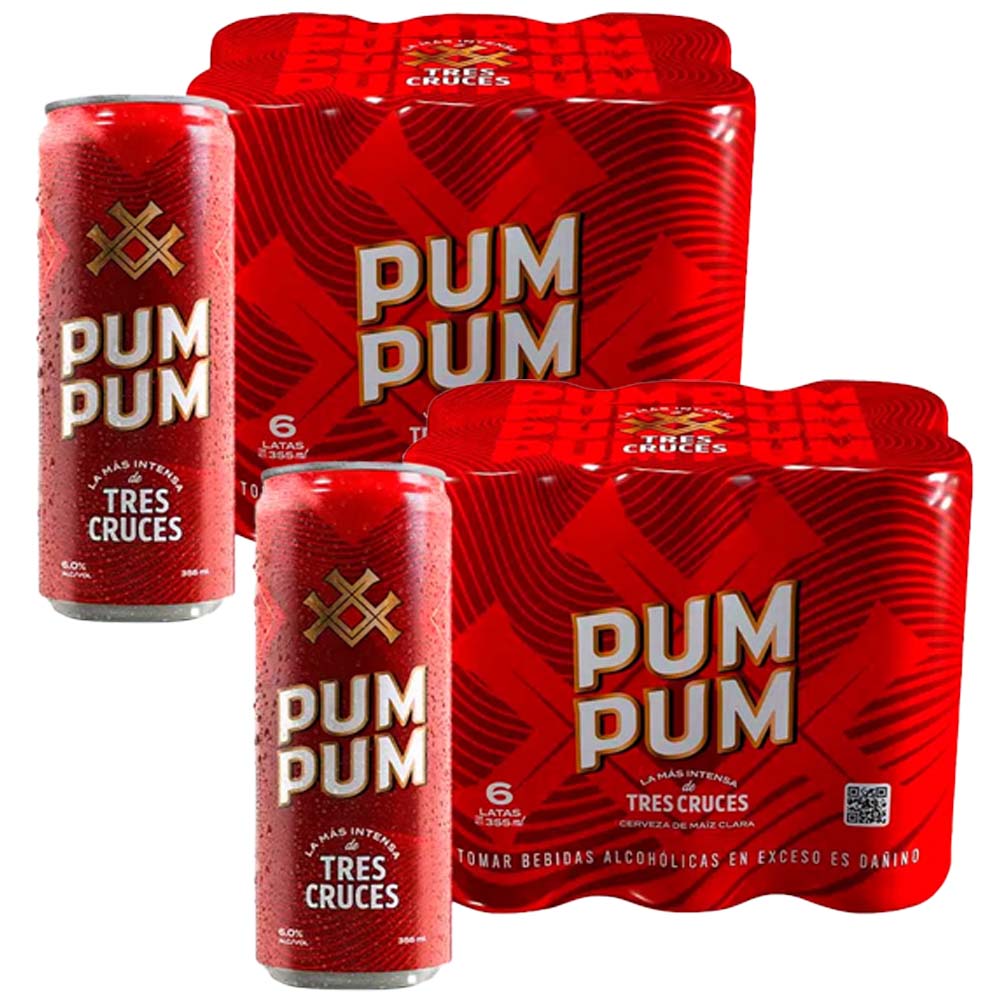 Pack Cerveza de Maíz TRES CRUCES Pum Pum 6 Pack Lata 355ml x 2un - Real  Plaza