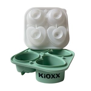 Cubeta de Silicona de Hielos 2 Rosas + 2 Corazones 4 Cavidades KiOXX Morado Claro