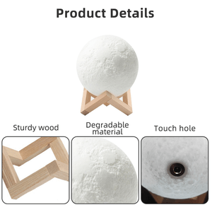Humidificador de Aire Lámpara Portátil Luna 3D Led