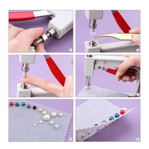 Aplicador de Perlas Remachadora con 1500 Perlas Colores Surtidos