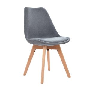 Silla de Diseño Decorativo Ghost Polipropileno/Madera Gris Oscuro Bonno