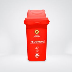 Tacho Modelo Ecoplast Vaivén WARMI 55L Rojo Peligrosos