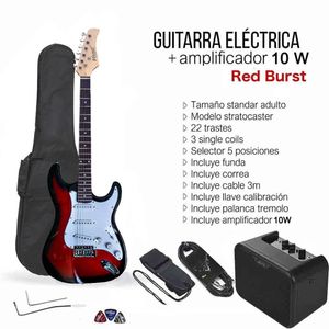 Guitarra Eléctrica Strato Redburst con Amplificador Joyo 10W