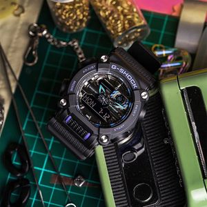 Reloj Casio G-Shock GA900AS-1A Digital Analógico Luz LED Acuático Negro Plateado