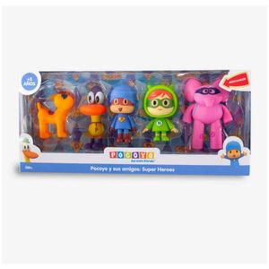 Set De Pocoyo y Superhéroes x5 Coleccionables